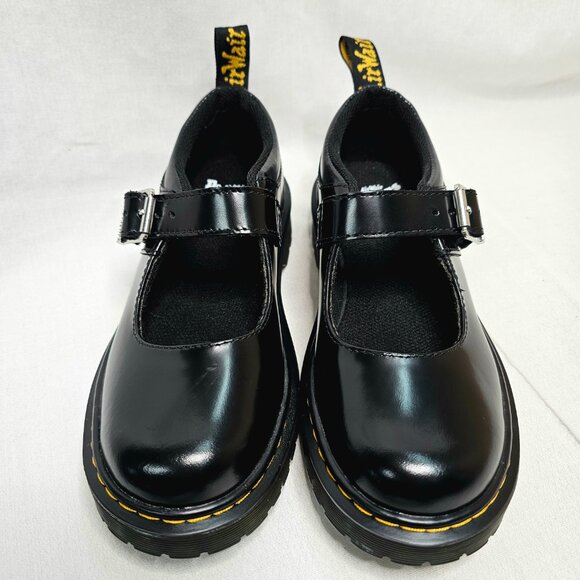 Doc Dr Martens MJ Bex J Shoes Black Leather Mary Jane Dress Boots Girls Size 2 - Picture 2 of 11